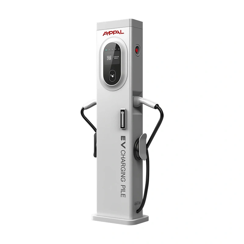 44kW Slim Tower Dual-Port AC EV Charger for Commercial Parking Facilities